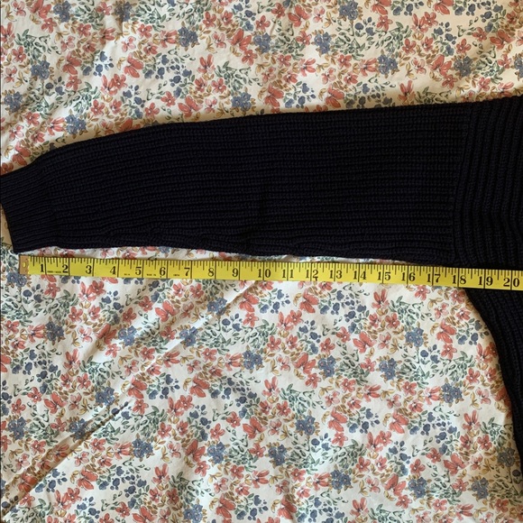 Sézane Lucas Navy Rib-Knit Button-Up Crew Sweater Medium - Picture 9 of 12